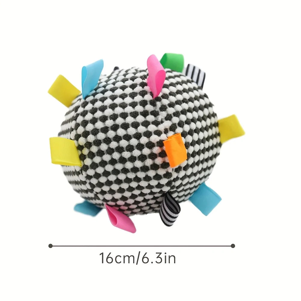 Interactive Ball Dog Toy Suitable for Chewing Training, Stress Relief, Bite Sound Resistance, Plush tug-of-war Toy three color