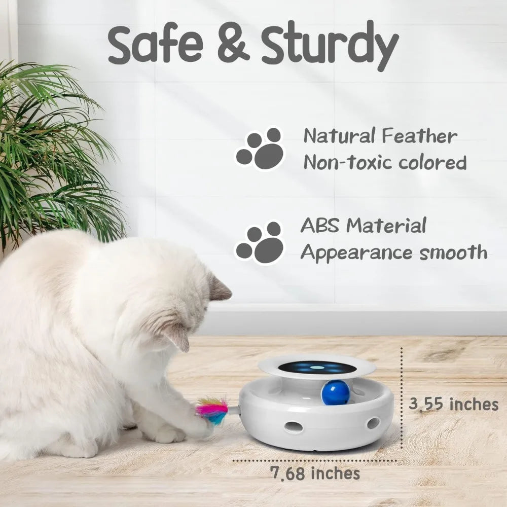 ORSDA 2in1 Interactive Toys for Indoor Cats, Timer Auto On/Off, Cat Toy Balls & Ambush Electronic Cat Mice Toy for Entertainment