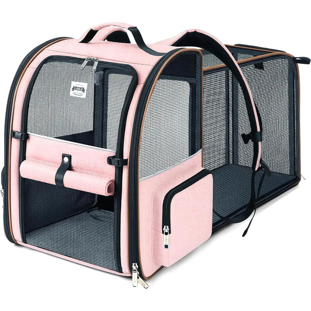 Large Cat Backpack Carrier Expandable Foldable Pet Carrier Backpack for Small Dogs Puppy Medium Cats Fit Up to 18 Lbs
