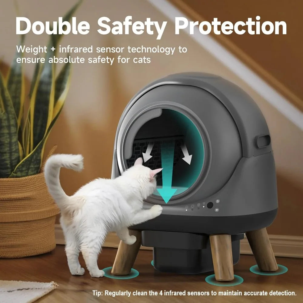 Automatic Self-Cleaning Litter Box for Multiple Cats: Smart Robotic System with App Control and Health Monitoring