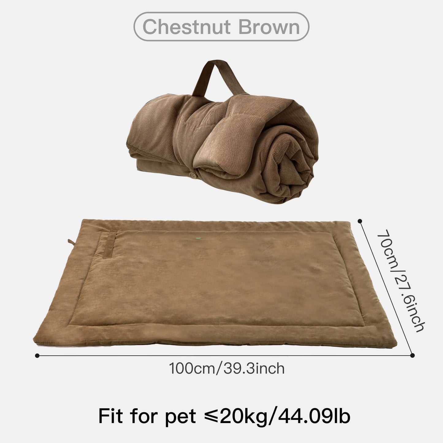Outdoor Portable Dog Mat, Roll-Up Washable Pet Bed for Travel, Large Foldable Mat for Dogs & Cats