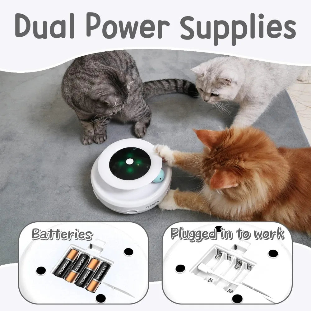 ORSDA 2in1 Interactive Toys for Indoor Cats, Timer Auto On/Off, Cat Toy Balls & Ambush Electronic Cat Mice Toy for Entertainment