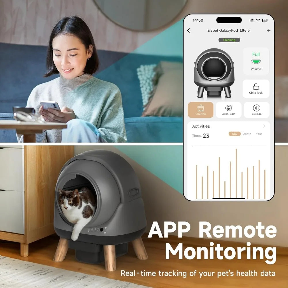 Automatic Self-Cleaning Litter Box for Multiple Cats: Smart Robotic System with App Control and Health Monitoring