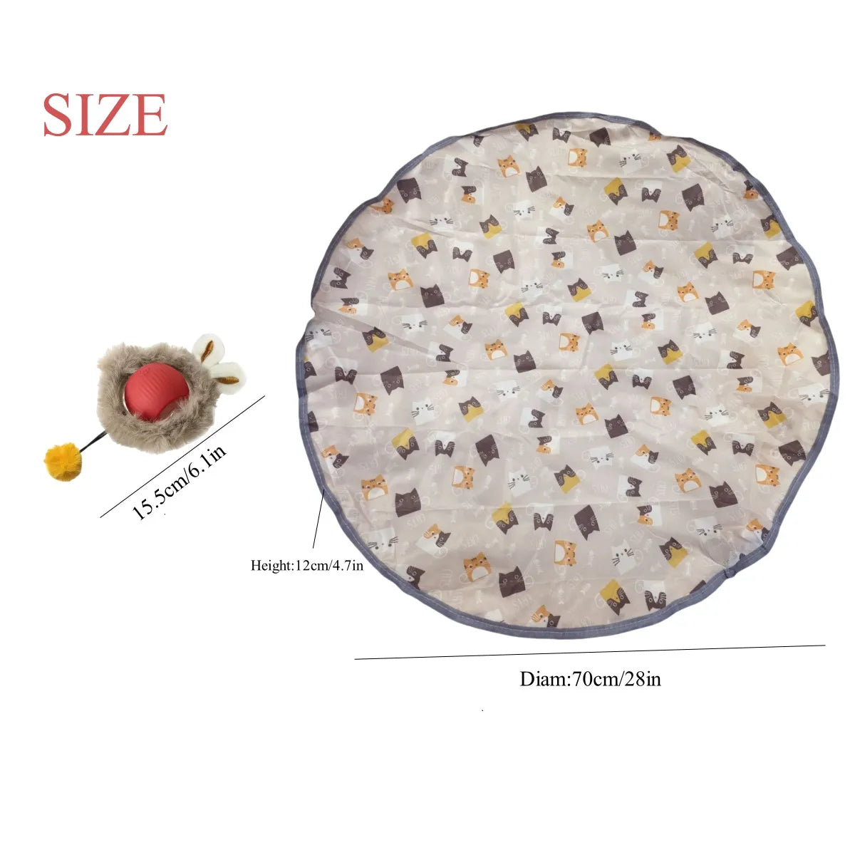 Interactive Cat Toy with a Rolling Ball And Hunting Cover - Motion-Sensing Rechargeable Indoor Cat Hide-And-Seek Game in Durable