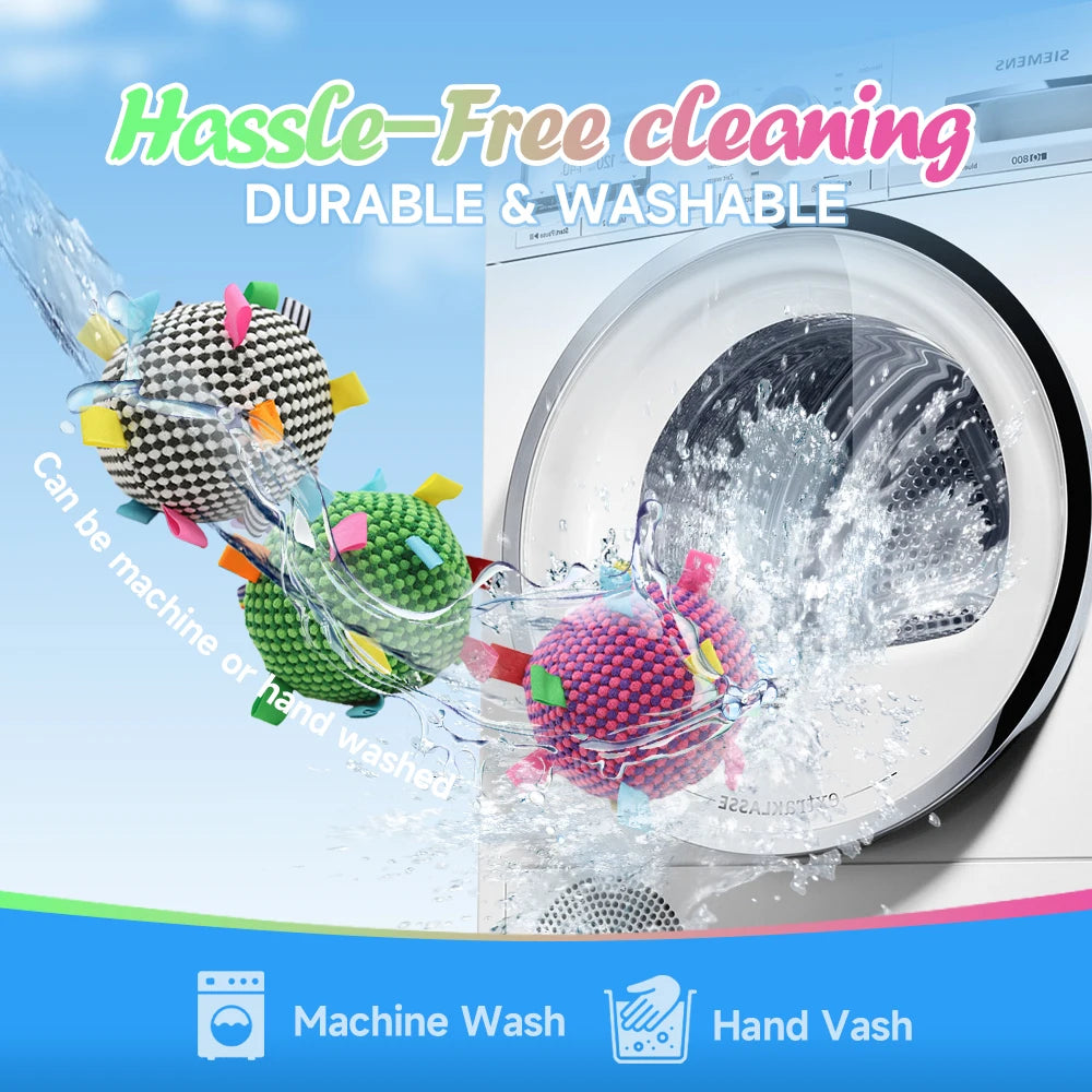 Interactive Ball Dog Toy Suitable for Chewing Training, Stress Relief, Bite Sound Resistance, Plush tug-of-war Toy three color