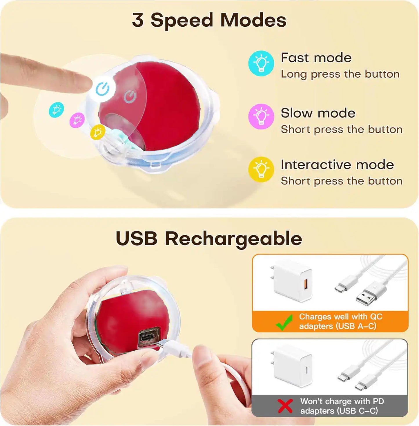 Interactive Cat Toy with a Rolling Ball And Hunting Cover - Motion-Sensing Rechargeable Indoor Cat Hide-And-Seek Game in Durable