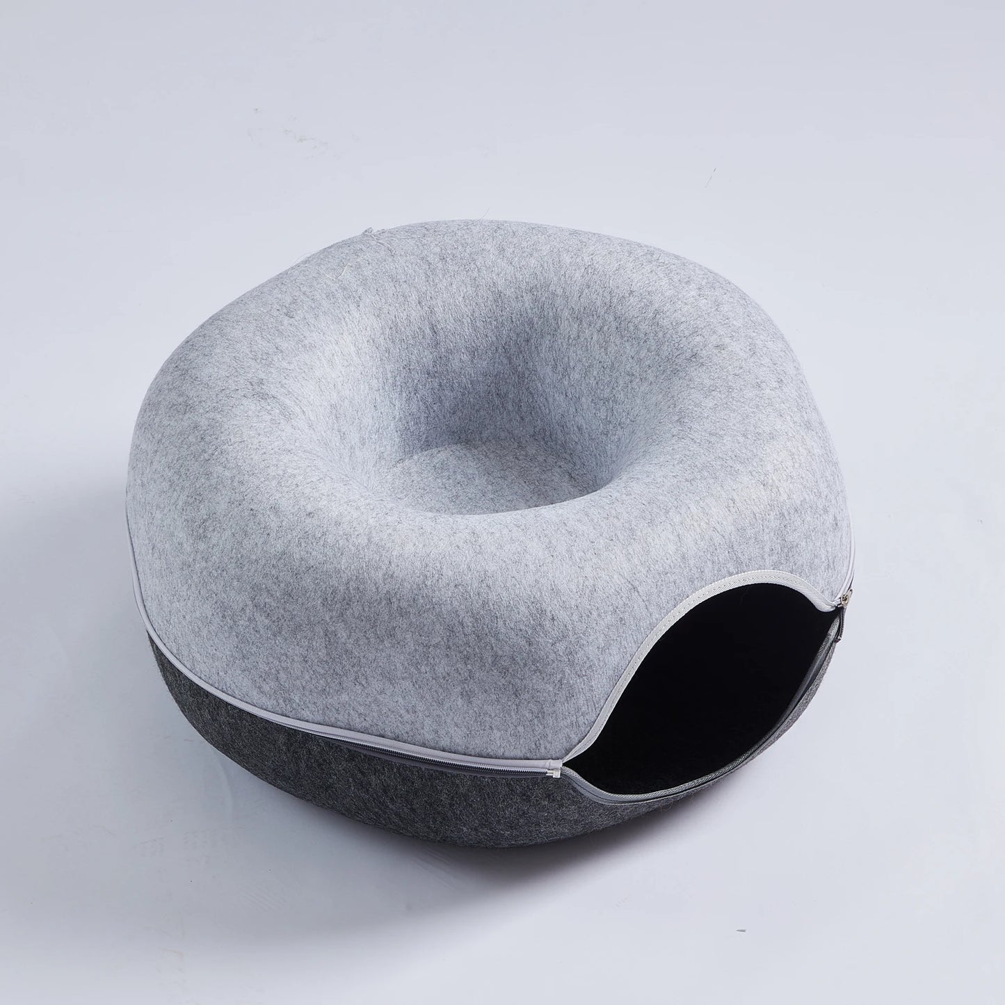 Hexagon duplex colour Cat Tunnel Bed Cat Cave for Multiple Cats Large Cats Scratch Resistant Washable Detachable Round Felt Cat