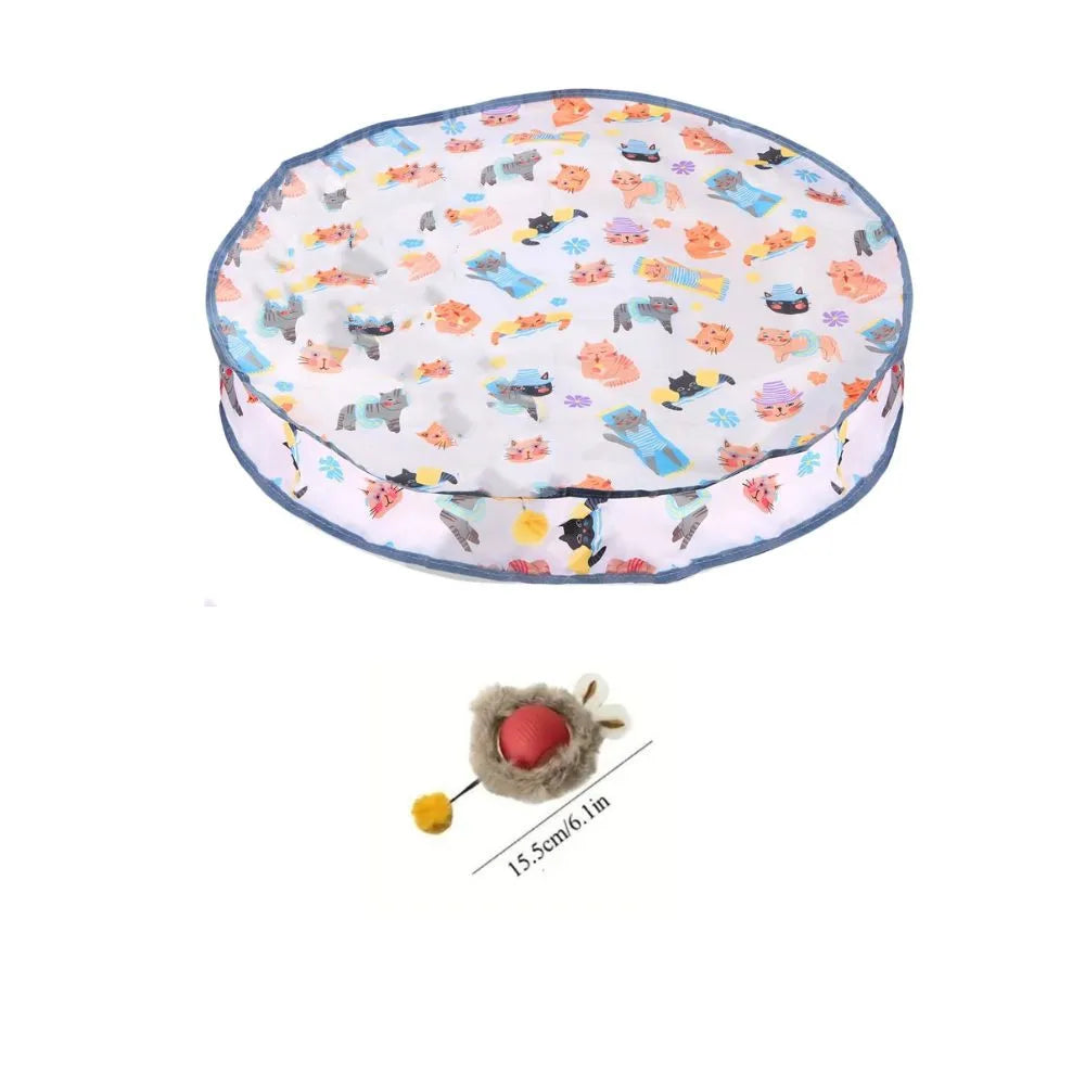 Interactive Cat Toy with a Rolling Ball And Hunting Cover - Motion-Sensing Rechargeable Indoor Cat Hide-And-Seek Game in Durable