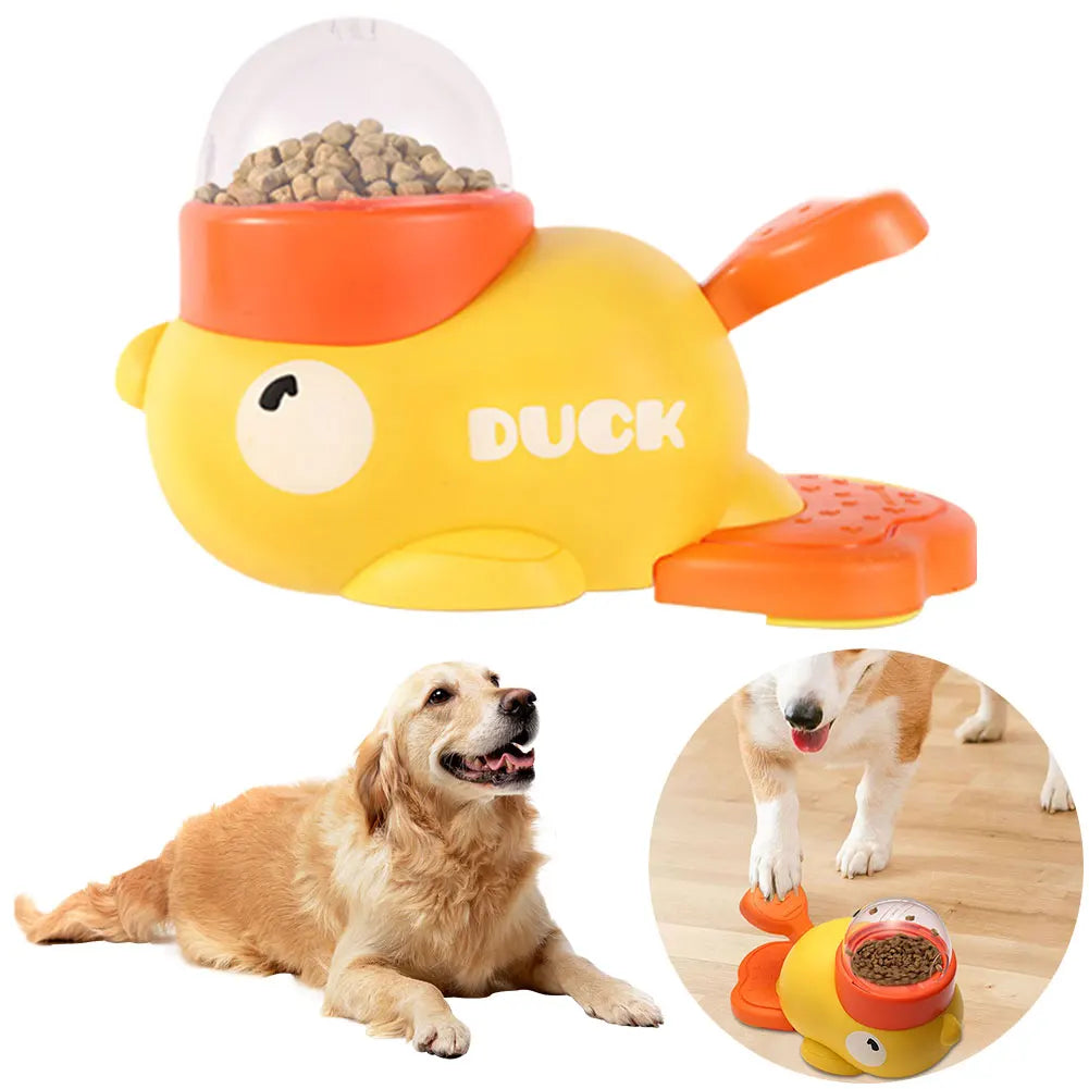 Dog Food Puzzle Toy Cartoon Duck Design Dog Puzzle Feeder Interactive Pet Food Treat Dispenser for Small & Medium Dogs