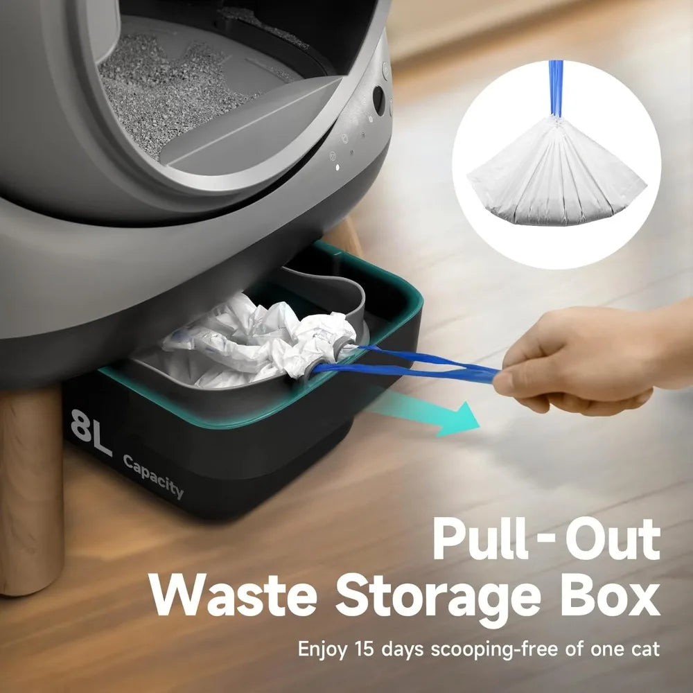 Automatic Self-Cleaning Litter Box for Multiple Cats: Smart Robotic System with App Control and Health Monitoring