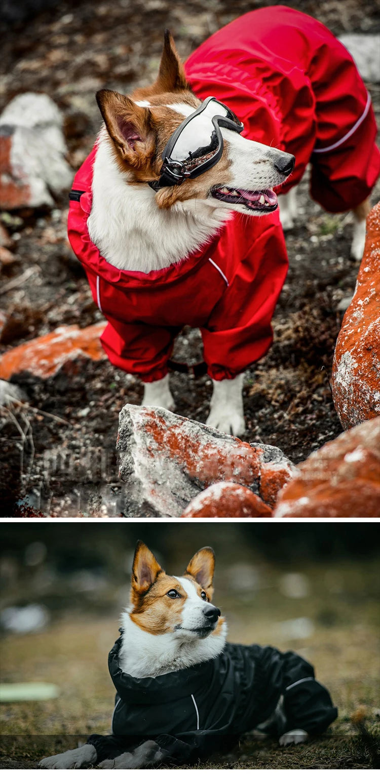 Waterproof Pet Dog Outdoor Jacket Clothes Winter Warm Coat  Big Jumpsuit Reflective Raincoat For Small Medium Large Dogs