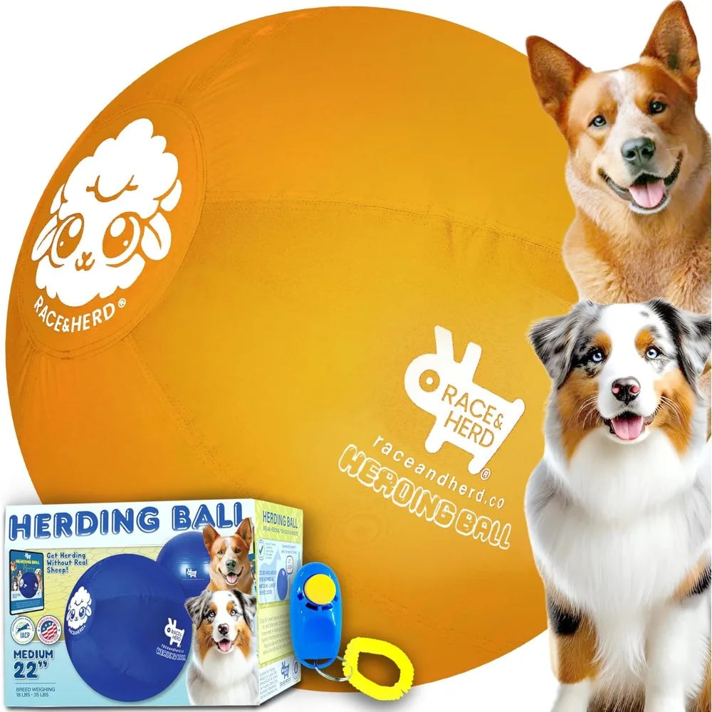 Race&Herd Original 22" Herding Ball for Dogs - Training Toy for Australian Shepherd, Cattle Dogs, Border Collie, Blue Heelers -