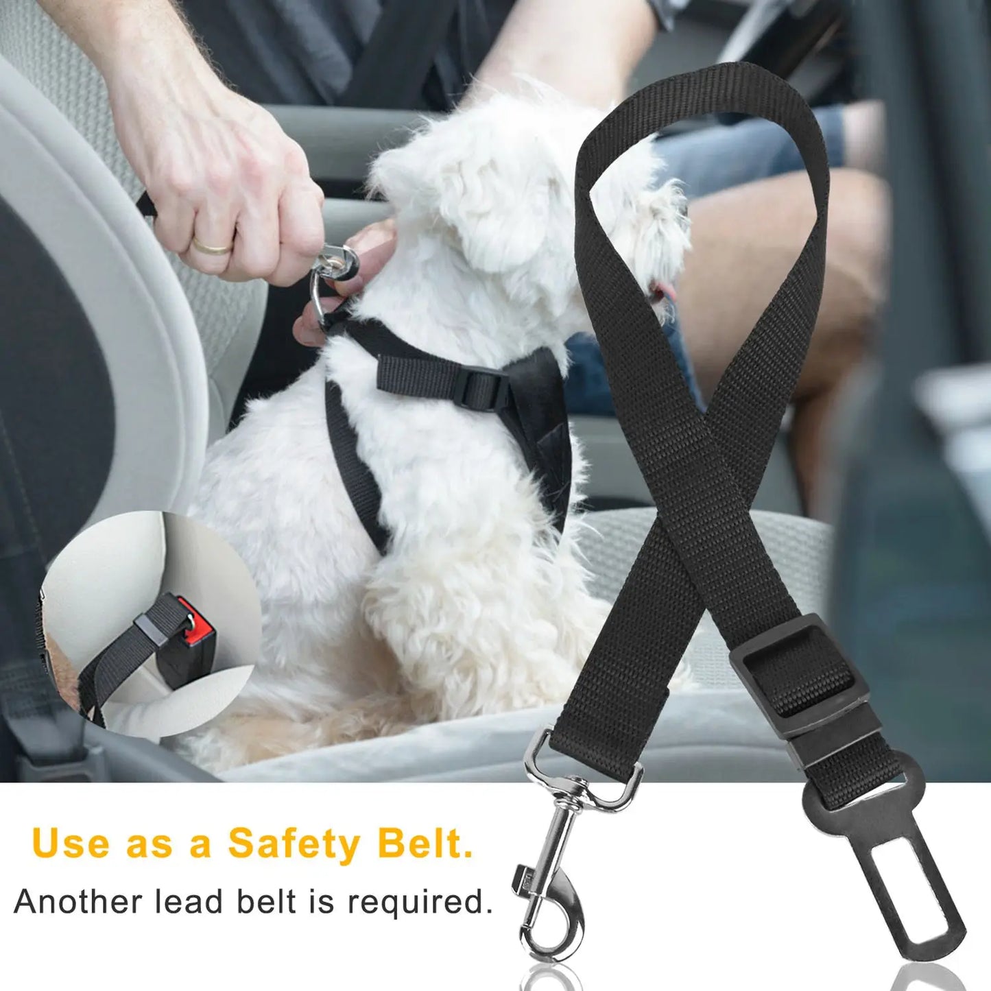 For 2Pcs Pet Dog Seat Belt Leash Adjustable Pet Dog Cat Safety Leads Harness
