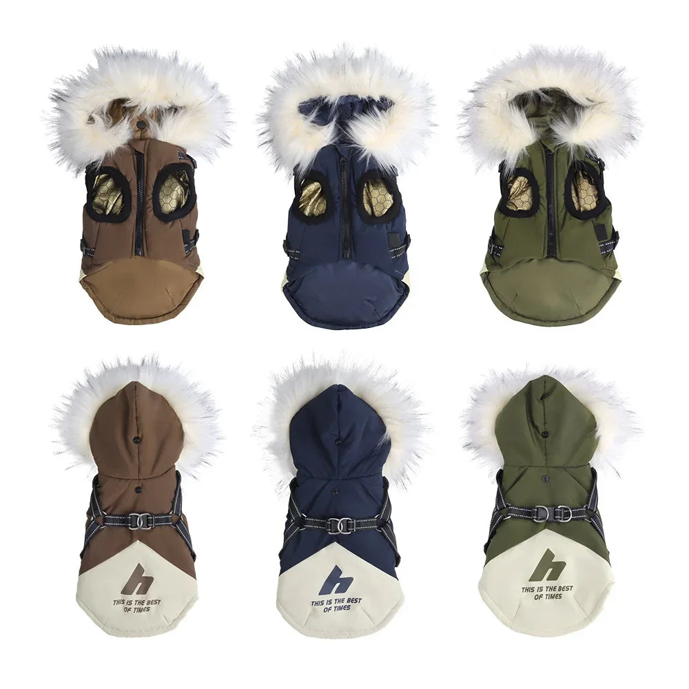 New Pet Dog Winter Warm Coat Fleece Hooded Puppy Jacket Plush  Warm Cotton Vest Autumn Winter Clothing For Dogs Cats Clothes