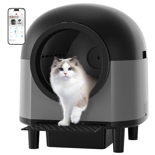 OMCPET Automatic Smart Cat Litter Box Self Cleaning Sandbox Support APP Remote Control Pet Toilet Litter Pet Closed Tray Toilet