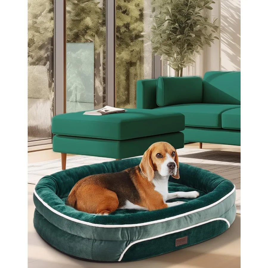 Orthopedic Dog Couch Pet Sofas Large Sized Cat Beds with Comfort Foam Support Chew Resistant Indestructible Fabric Machine Wash