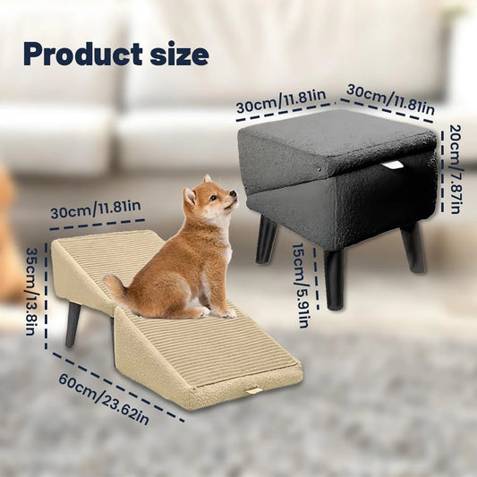 Split type small dog ramp, multifunctional lightweight folding pet ramp sofa staircase, 13.8 inch high dog chair bed, sofa, pet