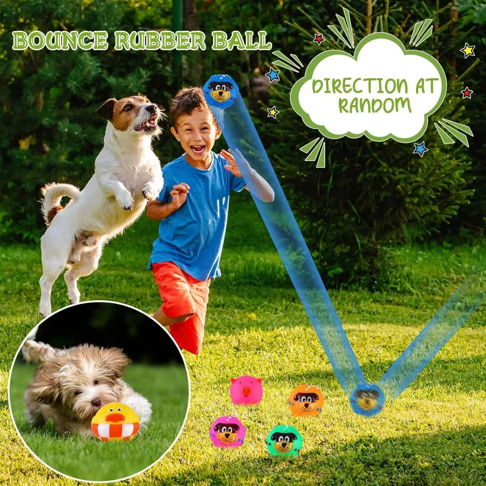 Shappy 20 Pcs Squeaky Dog Toys, Latex Rubber Dog Toys Bulk Soft Squeak Chew Balls Assorted Animals Puppy Fetch Interactive Play