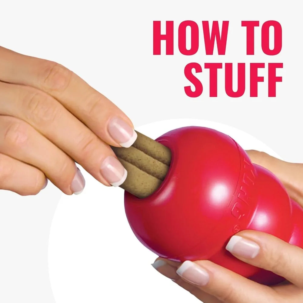 KONG Classic Toy & Enhanced Ziggies Treats Combo Pack - Durable Chew Toy for Dogs - with Enhanced Ziggies Treats - Dog Accessori