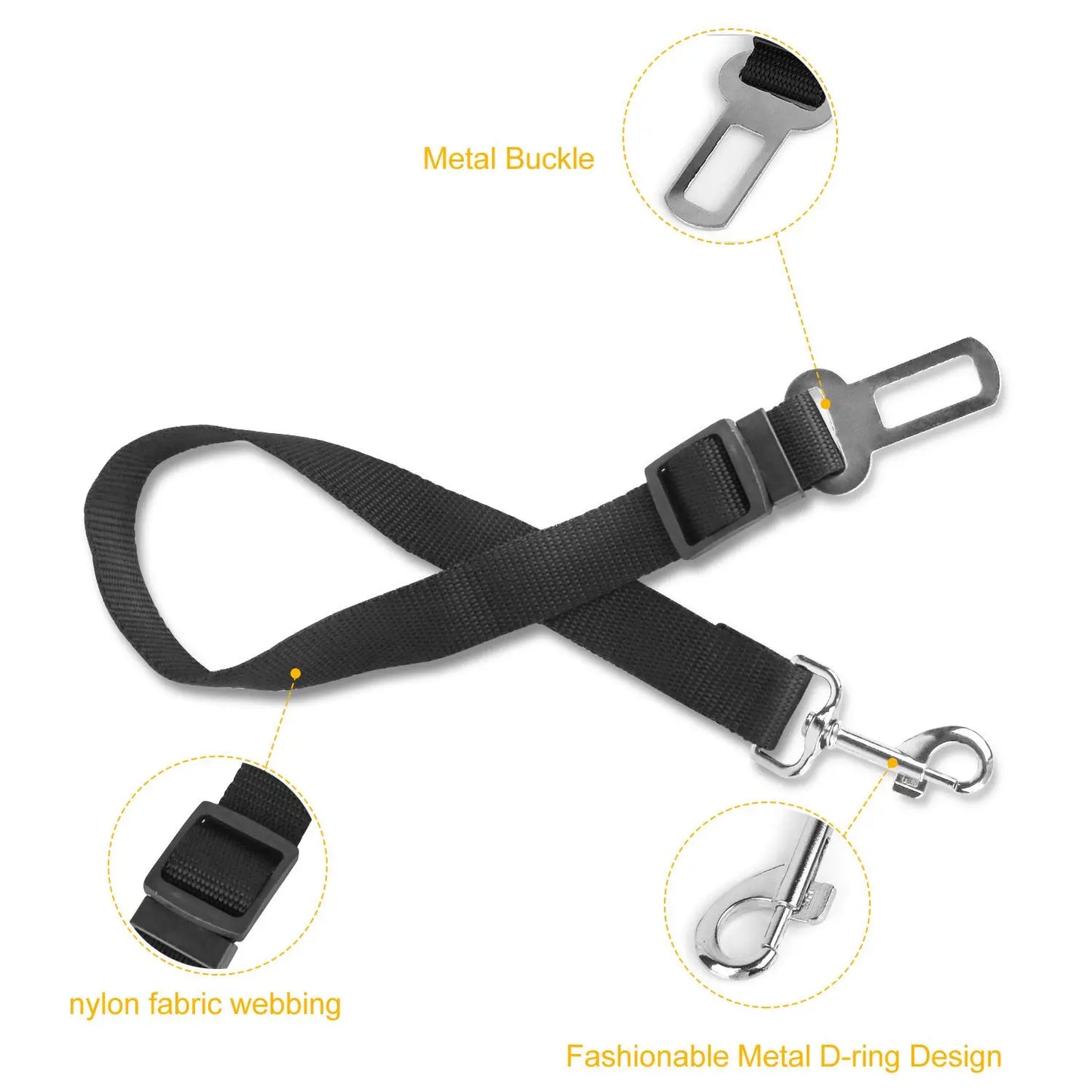 For 2Pcs Pet Dog Seat Belt Leash Adjustable Pet Dog Cat Safety Leads Harness