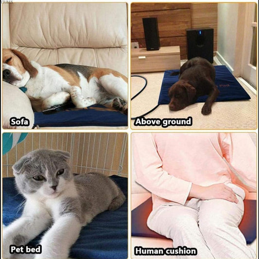Indoor Pet Heating Pads for Cats and Dogs with Chew-Resistant Cord. Long-Time Working Electric Pet Heated Mat