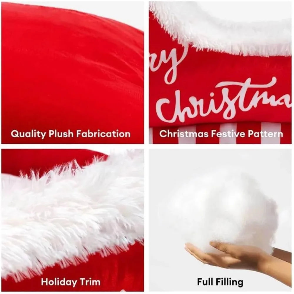 Christmas Sleigh-Themed Plush Dog and Cat Bed, 2025 Edition - Soft, Washable Holiday Pet Sofa