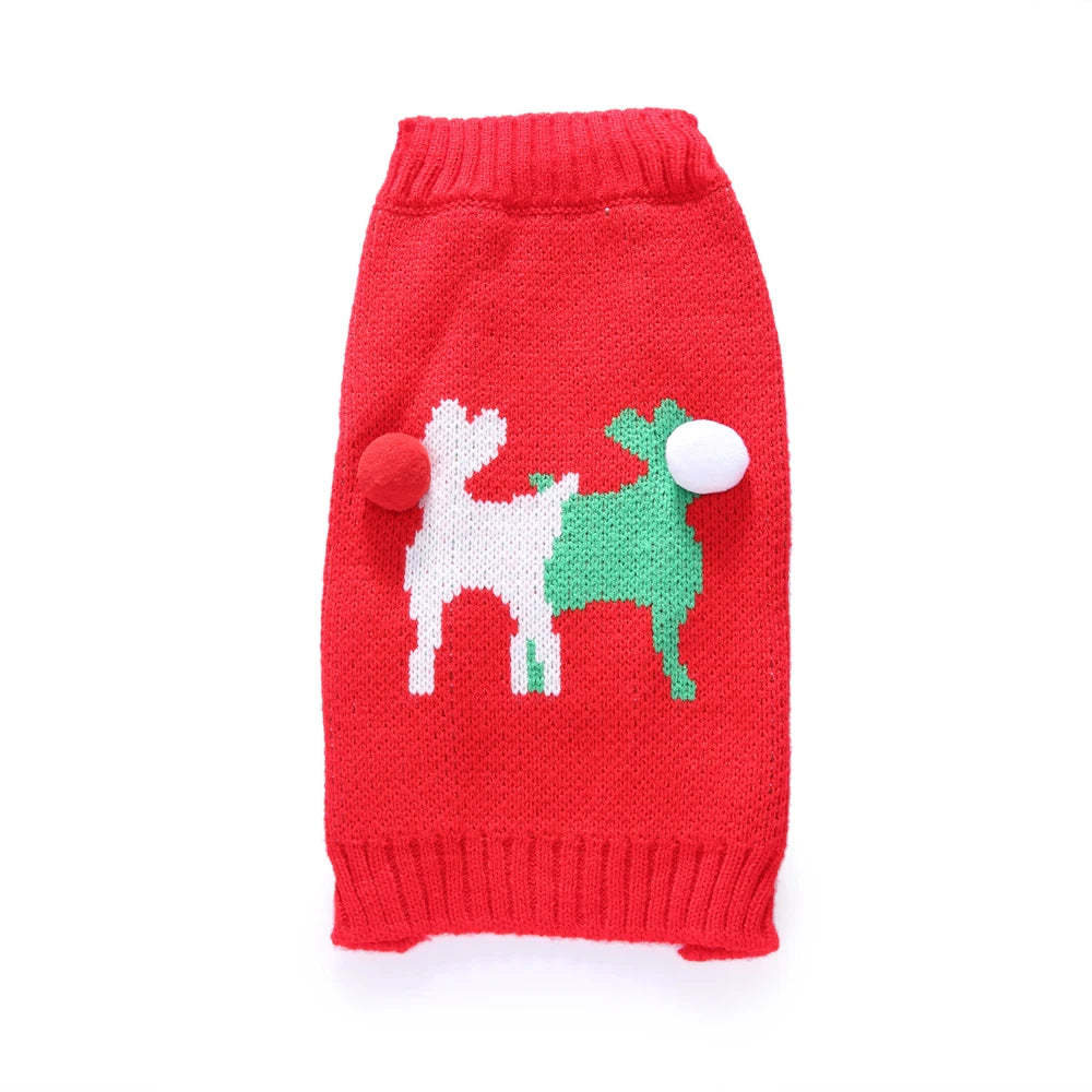 Christmas Dog Sweater Pet Knitting Warm Clothing Autumn Winter Geometric Patten Sweater Puppy Coat Jacket for Small Dogs Warm