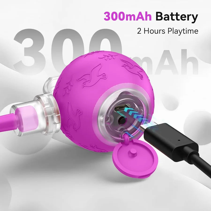 Interactive Cat Toys Ball for Indoor CatsAutomatic Kitten Toys for Bored Indoor Adult Cats Motioctivated USB Rechargeable Purpl