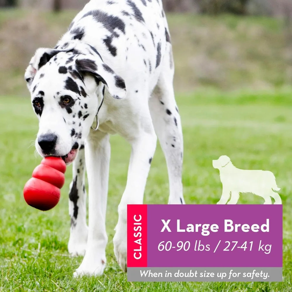 KONG Classic Toy & Enhanced Ziggies Treats Combo Pack - Durable Chew Toy for Dogs - with Enhanced Ziggies Treats - Dog Accessori