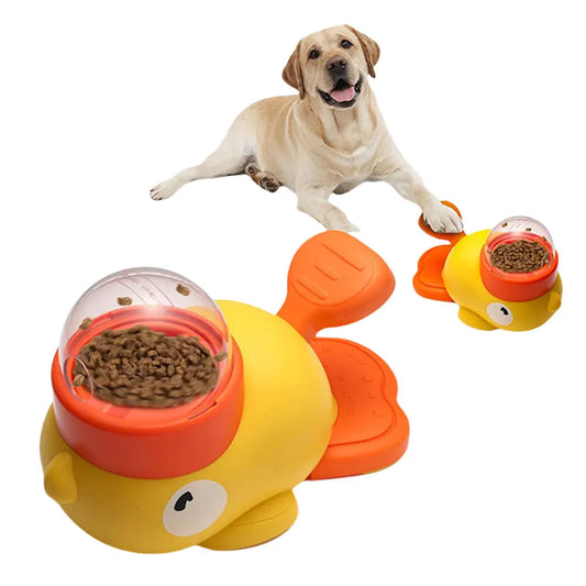 Dog Food Puzzle Toy Cartoon Duck Design Dog Puzzle Feeder Interactive Pet Food Treat Dispenser for Small & Medium Dogs