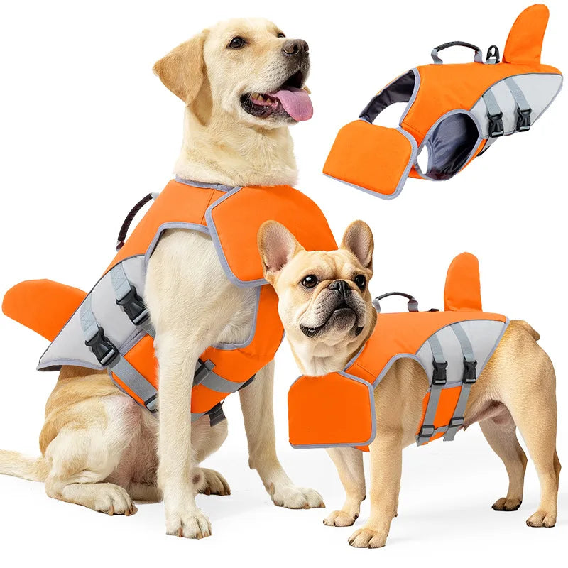 New Pet Swimming Life Jacket Shark Fin Shape Safety Vest for Dog in Summer Adjustable in Pool or Surfing Drifting Dog Life Vest