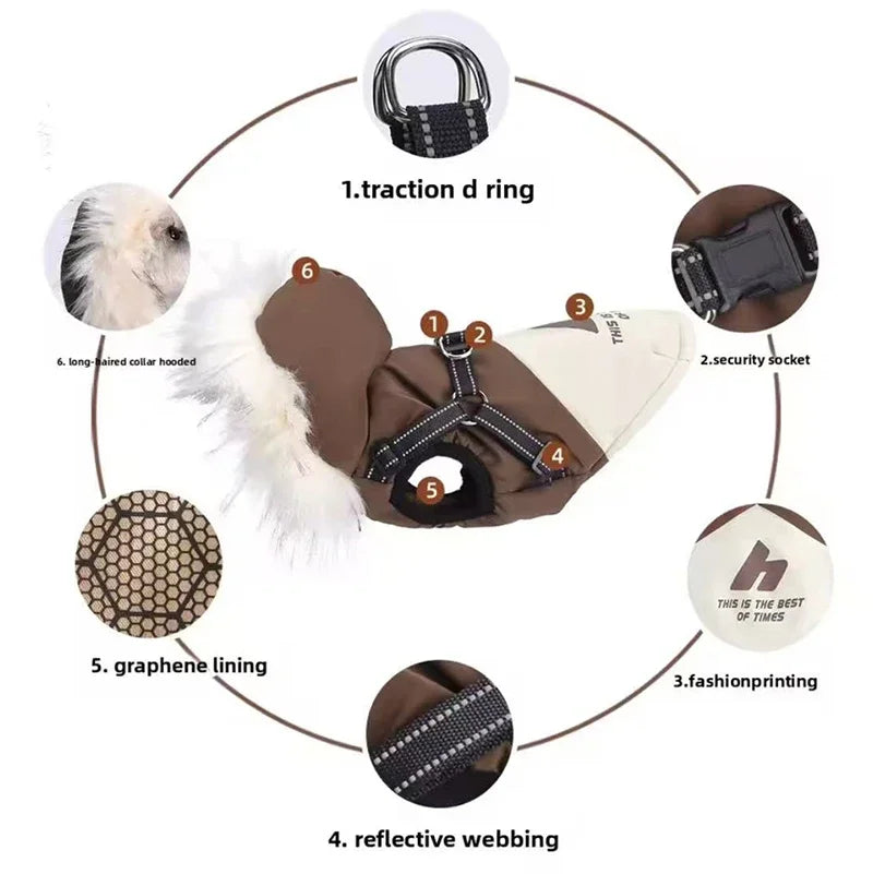 New Pet Dog Winter Warm Coat Fleece Hooded Puppy Jacket Plush  Warm Cotton Vest Autumn Winter Clothing For Dogs Cats Clothes