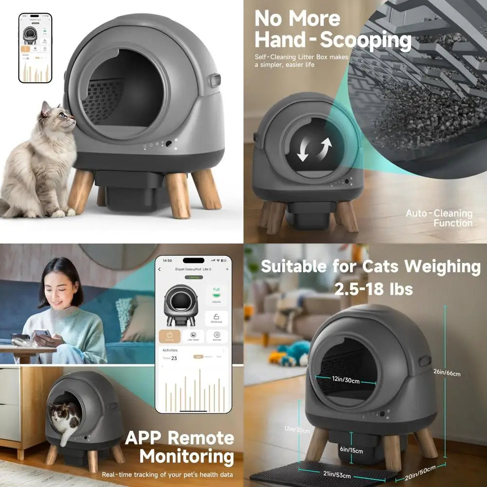 Automatic Self-Cleaning Litter Box for Multiple Cats: Smart Robotic System with App Control and Health Monitoring