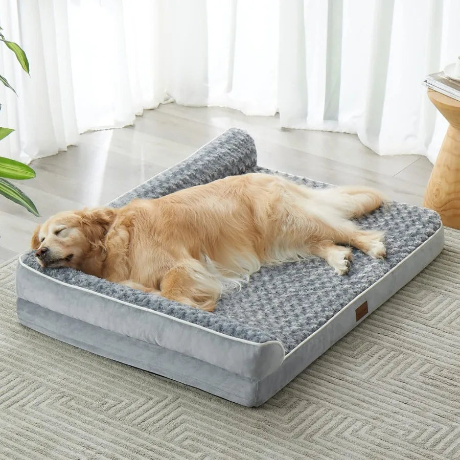 Orthopedic Dog Beds for Large DogsWaterproof Sofa Pet Bed with Removable Washable Cover Big Dog Bed with Waterproof Lining and