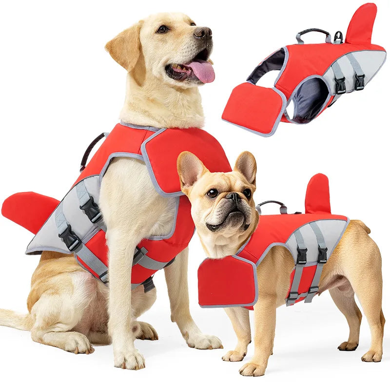 New Pet Swimming Life Jacket Shark Fin Shape Safety Vest for Dog in Summer Adjustable in Pool or Surfing Drifting Dog Life Vest