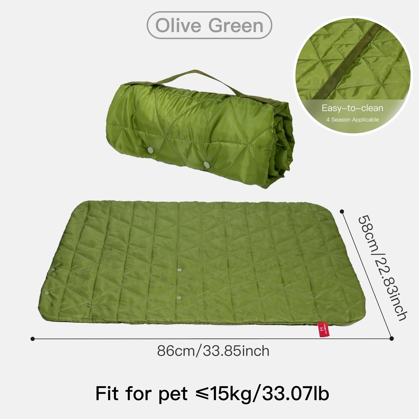 Outdoor Portable Dog Mat, Roll-Up Washable Pet Bed for Travel, Large Foldable Mat for Dogs & Cats
