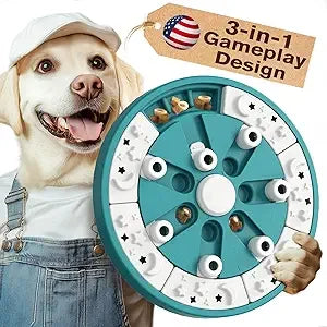 KADTC Dog Puzzle Toys Level 3 in 1 Brain Mind Treat Game Mental Stimulation Enrichment Hard Toys Puppy Holiday Birthday Gift Bor