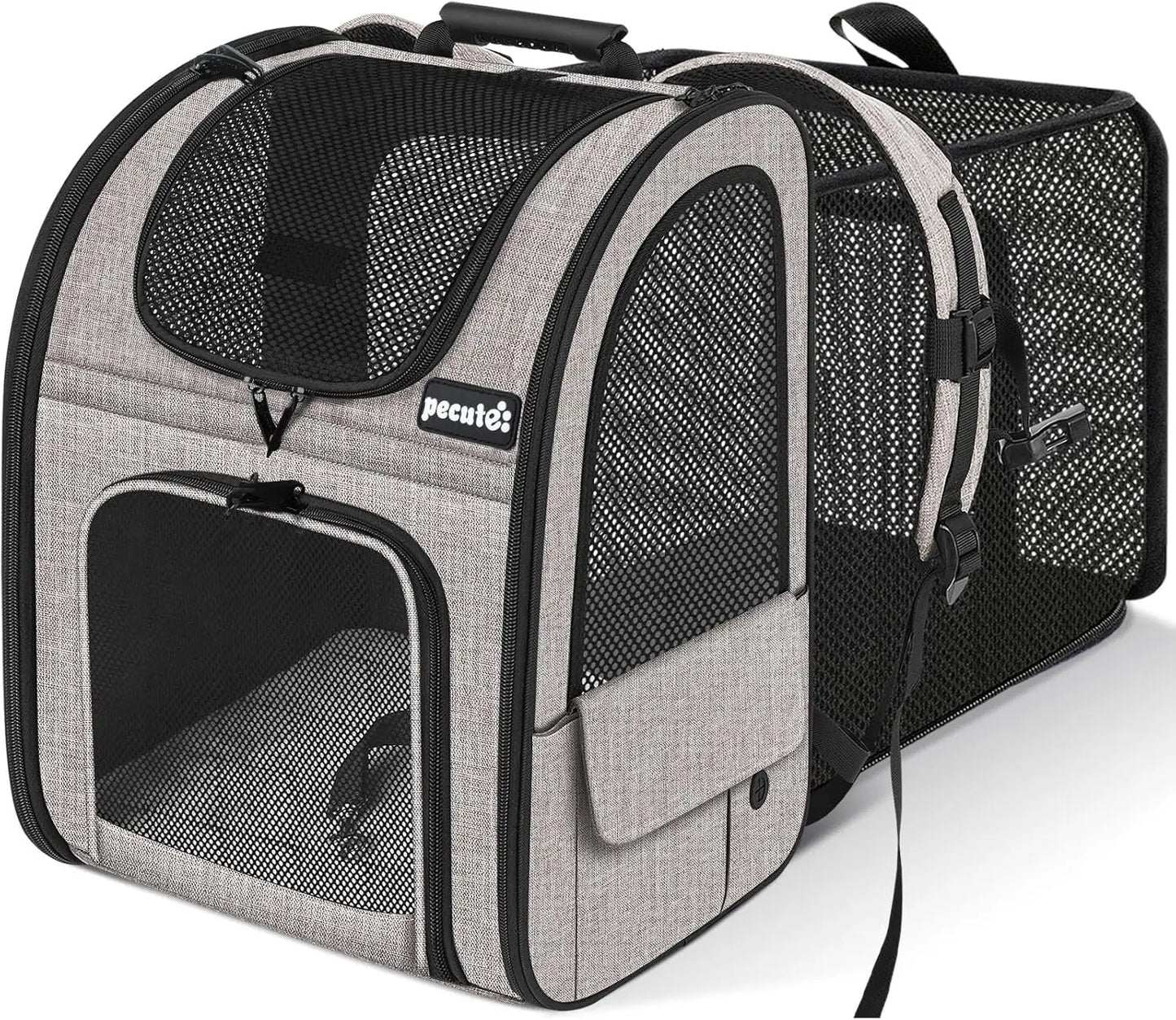Pet Carrier Backpack, Dog Carrier Backpack, Expandable with Breathable Mesh for Small Dogs Cats Puppies, Pet Backpack Bag