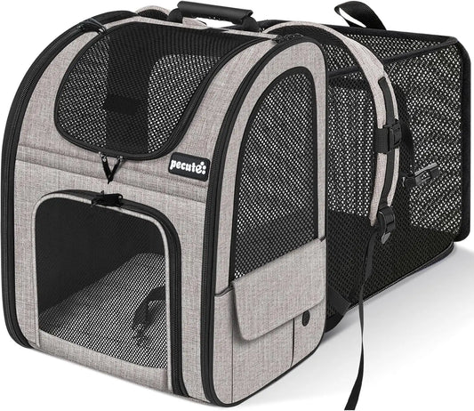 Pet Carrier Backpack, Dog Carrier Backpack, Expandable with Breathable Mesh for Small Dogs Cats Puppies, Pet Backpack Bag