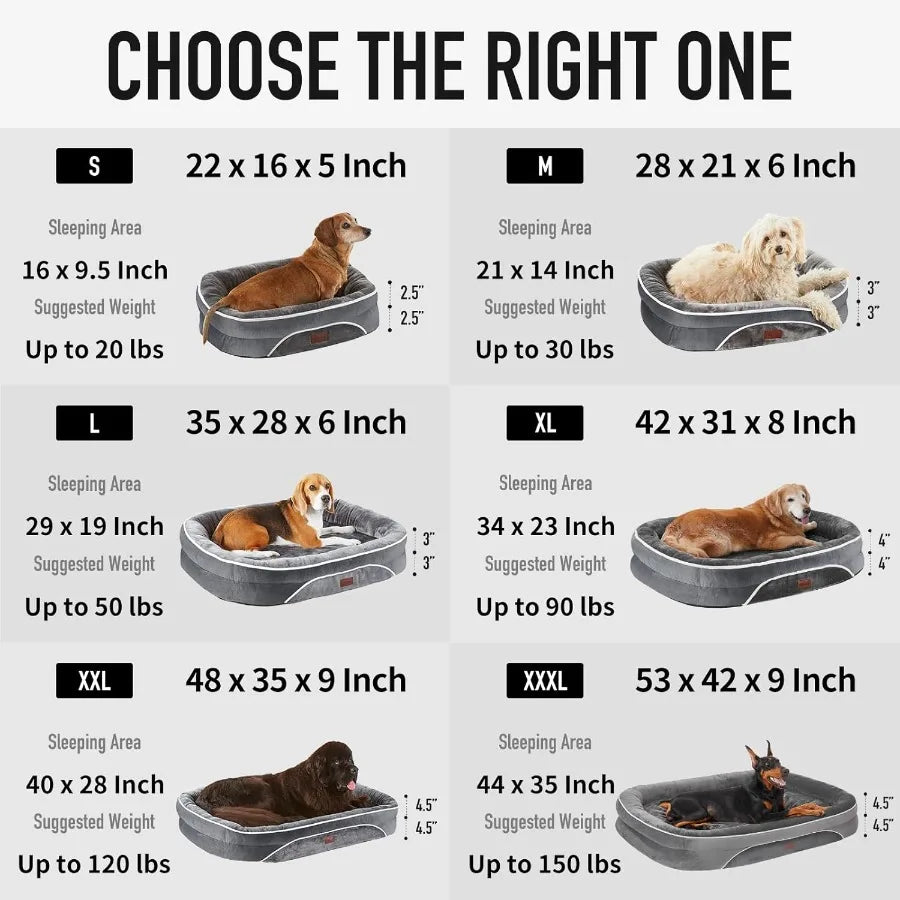 Orthopedic Dog Couch Pet Sofas Large Sized Cat Beds with Comfort Foam Support Chew Resistant Indestructible Fabric Machine Wash