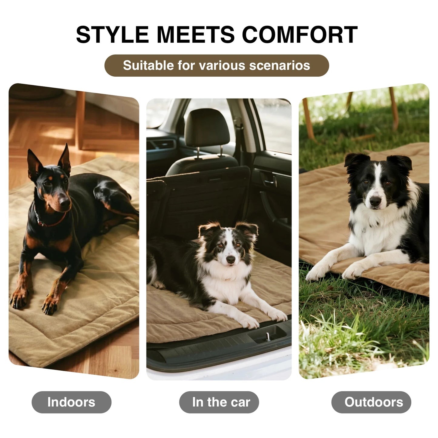Outdoor Portable Dog Mat, Roll-Up Washable Pet Bed for Travel, Large Foldable Mat for Dogs & Cats