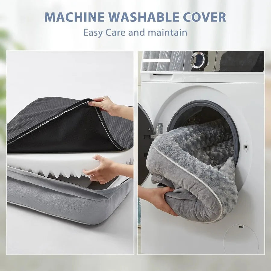 Orthopedic Dog Beds for Large DogsWaterproof Sofa Pet Bed with Removable Washable Cover Big Dog Bed with Waterproof Lining and
