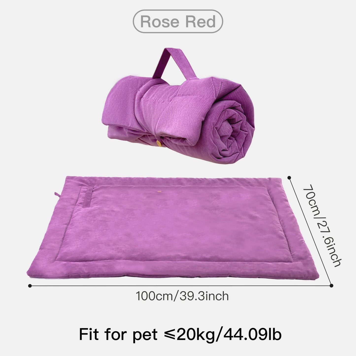 Outdoor Portable Dog Mat, Roll-Up Washable Pet Bed for Travel, Large Foldable Mat for Dogs & Cats