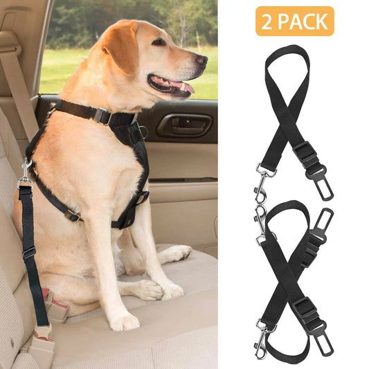 For 2Pcs Pet Dog Seat Belt Leash Adjustable Pet Dog Cat Safety Leads Harness