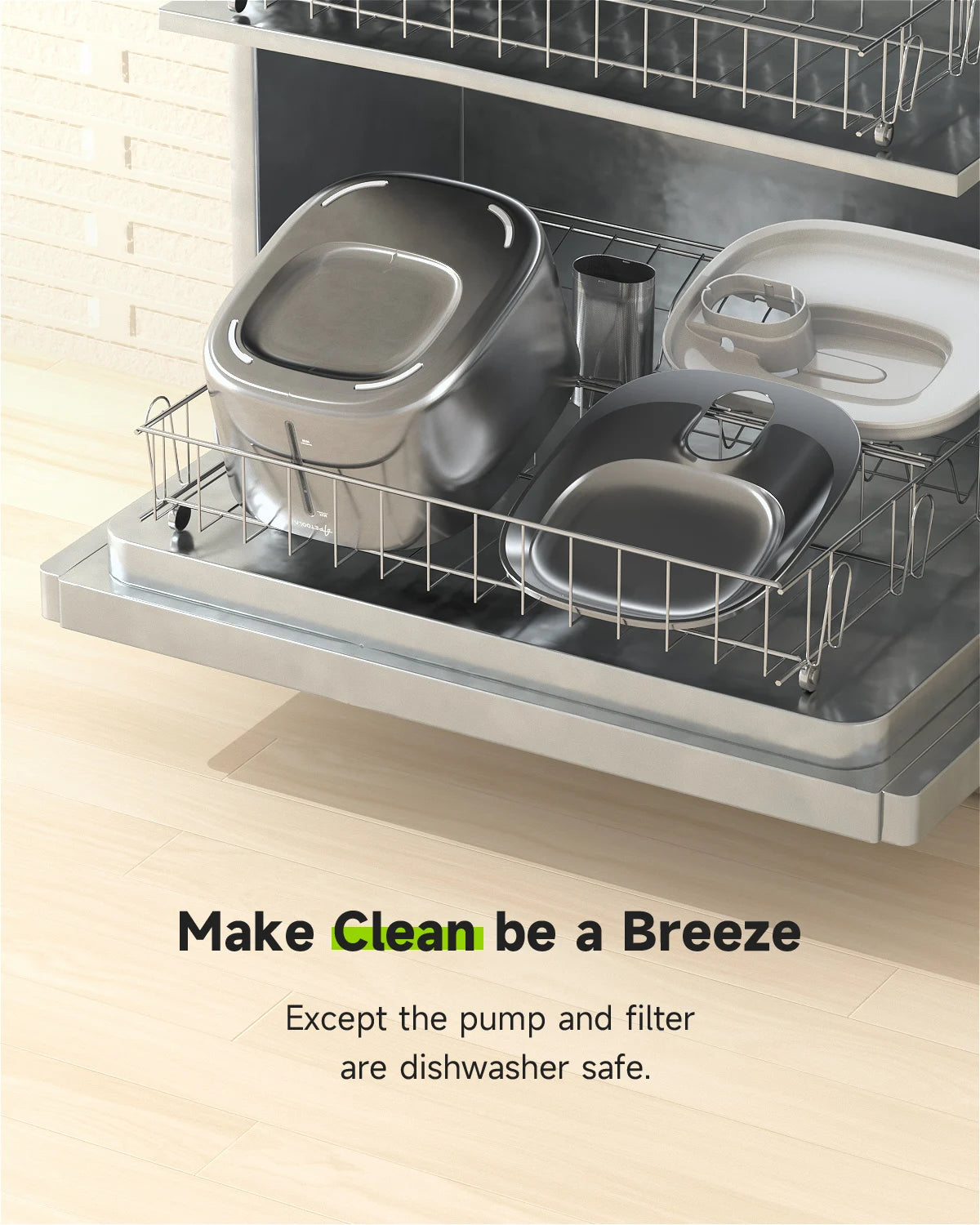 Wireless Cat Water Fountain Stainless Steel 135floz/4L Battery Operated Automatic Cordless Cat Water Dispenser Pet Fountain