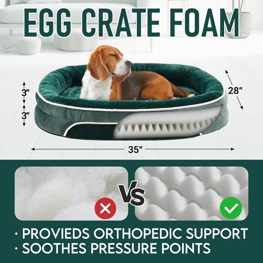 Orthopedic Dog Couch Pet Sofas Large Sized Cat Beds with Comfort Foam Support Chew Resistant Indestructible Fabric Machine Wash