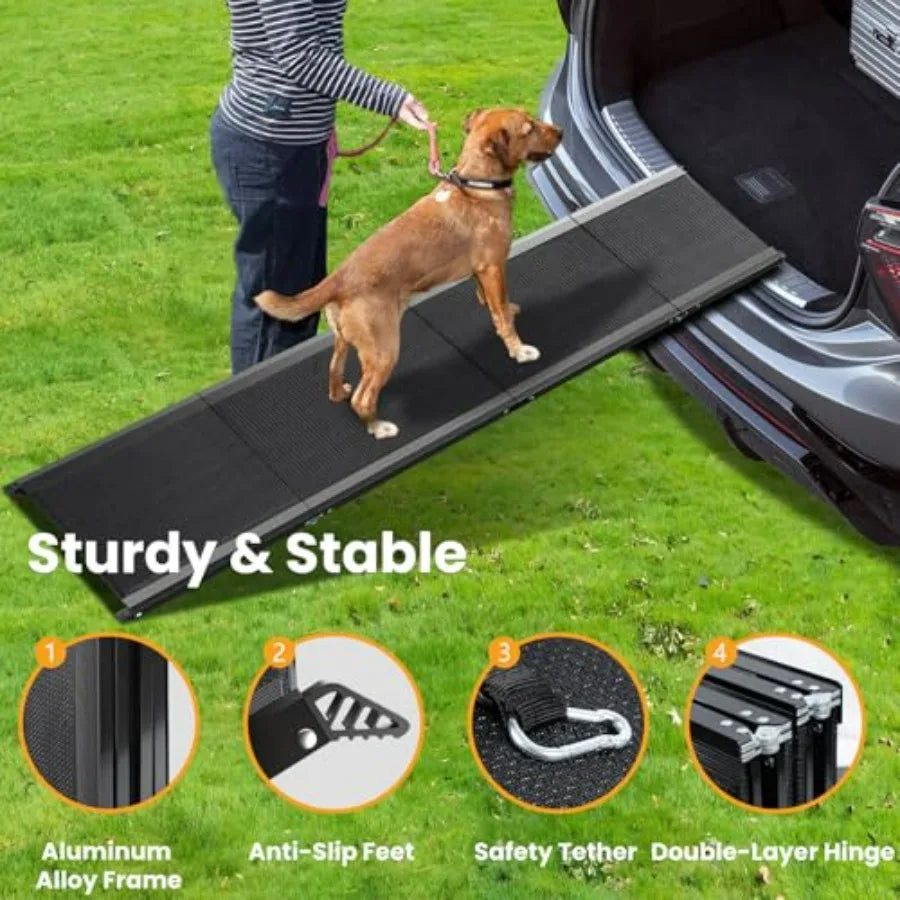 Dog Ramp for Car 71''x 17'' Pet Ramp for Large Dogs with AntiSlip Surface Extra Long Dog Ramps Up to 250LBS for Truck SUV Van S